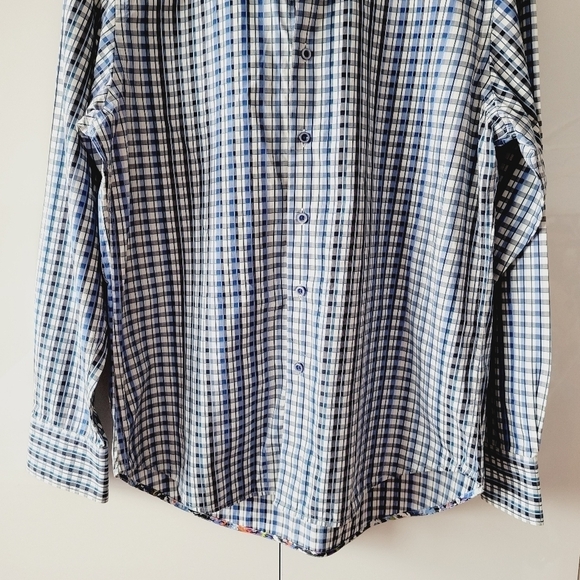 Robert Graham Classic Fit Blue Plaid Button Down Shirt - Picture 4 of 15